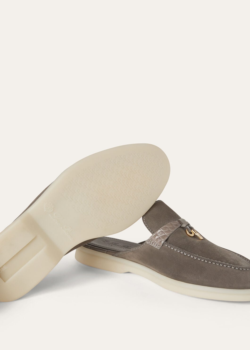 Mocassini Babouche Charms Walk in Suède Grigio Donna