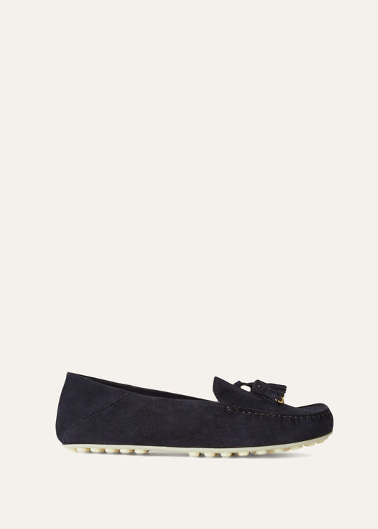 Mocassini Dot Sole Walk in Suède Blu Navy Donna