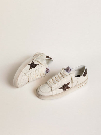 Super-Star con stella in glitter marrone e talloncino marrone